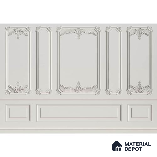 3D Moulding Design Wallpaper, Customised for Walls, Grey Indrani Series Soft Feel 3D Design (Customised Size Wallpaper )