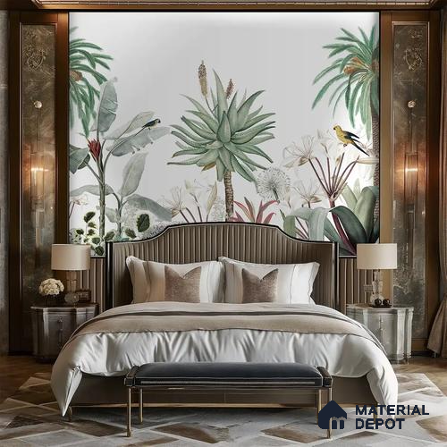H901712 A Story by the Garden Wallpaper,Customised Sukoon Series Canvas Nature Design (Customised Size Wallpaper)