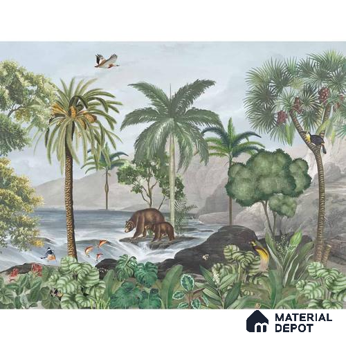 Anandvan Jungle Theme Customised Wallpaper, Green Sukoon Series Canvas Nature Design (Customised Size Wallpaper)