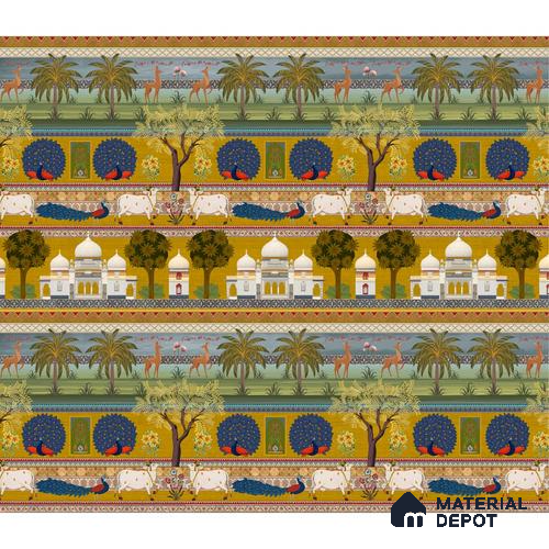 Bageecha Indian Garden Wallpaper Customised Sukoon Series Handmade Patterned Design (Customised Size Wallpaper)