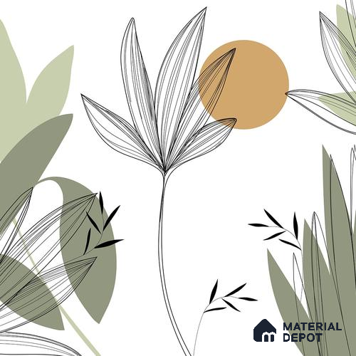 Beautiful Floral & Leaves Wallpaper Design, Customised Indrani Series Soft Feel Florals Design (Customised Size Wallpaper )