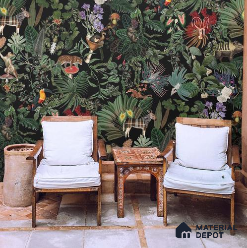 Brasil, A Fascinating Colorful Tropical Wallpaper Sukoon Series Handmade Tropical Design (Customised Size Wallpaper)
