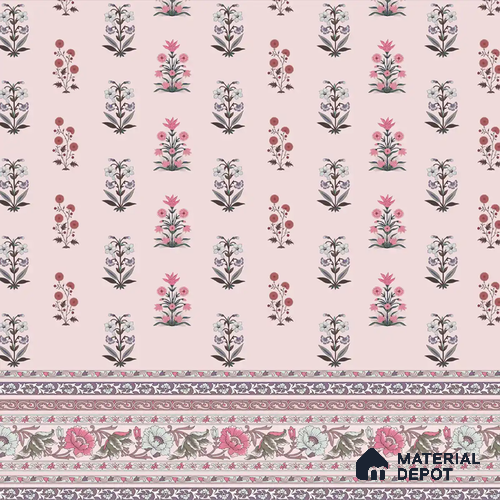 Buti Bliss Indian Motifs Room Pink Color Soft Feel (Customised Wallpaper)