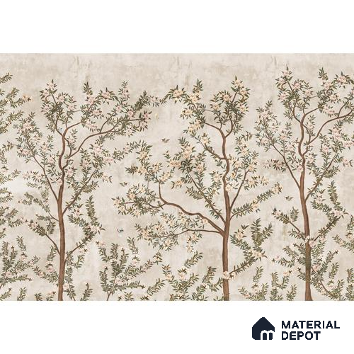 700111 - Chinoiserie Pattern Wallpaper for Walls, Customised Indrani Series Soft Feel Tropical Design (Customised Size Wallpaper )