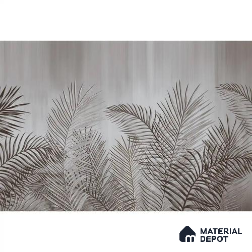 Dark Tropical Leaves in Textured Background Handmade (Customised Wallpaper)