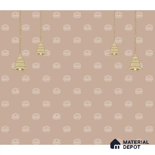 Divine Glow: Beautiful Beige Pichwai Handmade Wallpaper for Pooja Room, Customised