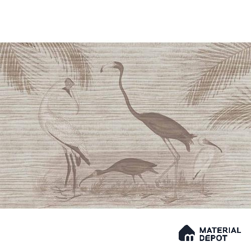 Faded Flamingo Design Wallpaper, Customized Sukoon Series Handmade Abstract Design (Customised Size Wallpaper)