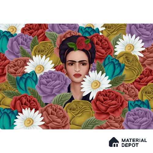 Frida Kahlo, Modern Room Wallpaper, Customised Sukoon Series Canvas Florals Design (Customised Size Wallpaper)