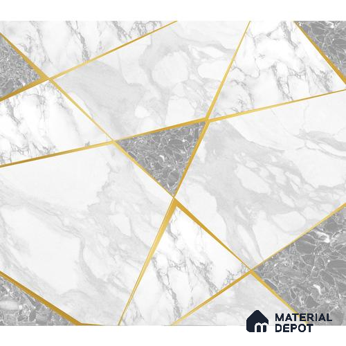 Golden Strips with Natural Marble Wall Wallpaper, Customised Indrani Series Soft Feel Marble Design (Customised Size Wallpaper )