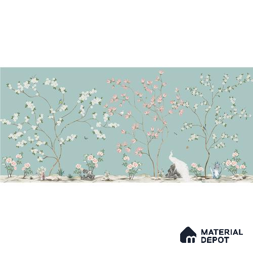 Grace Chinoiserie Theme Sandstone Wallpaper Customised