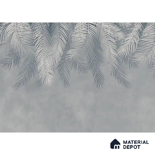 Hanging Tropical Leaves Design Blue Handmade (Customised Wallpaper)