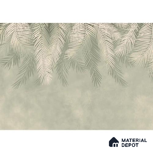 Hanging Tropical Leaves Design Pastel Green Canvas (Customised Wallpaper)