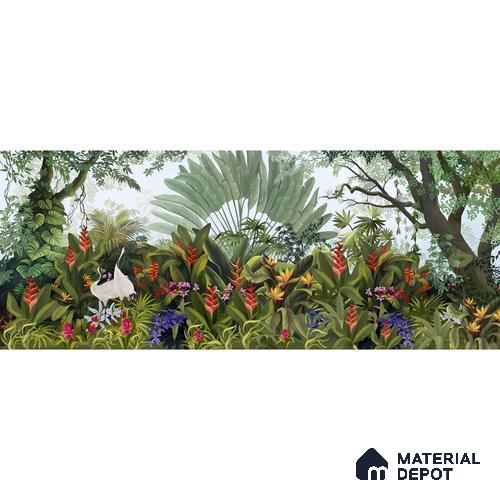 A close-up of aIsland Breeze, Tropical Wallpaper for Rooms, Customised Sukoon Series Tropical Design (Customised Size Wallpaper) with a finish available at Material Depot in Bangalore