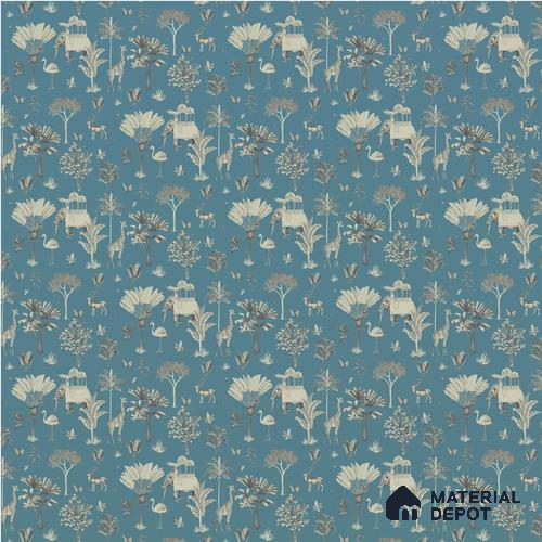 Itihaas, Indian Theme Room Wallpaper, Blue Sukoon Series Canvas Patterned Design (Customised Size Wallpaper)