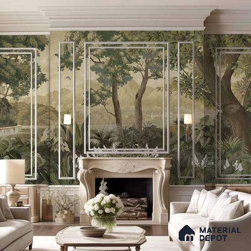 Lush European Landscape Sandstone Finish (Customised Wallpaper)