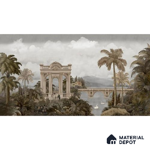 Majestic Foliage Epoch Canvas Green & Sepia (Customised Wallpaper)