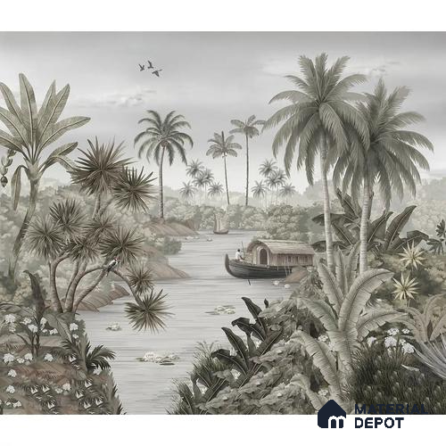 Malabar Kerela Themed Canvas Wallpaper, Customised