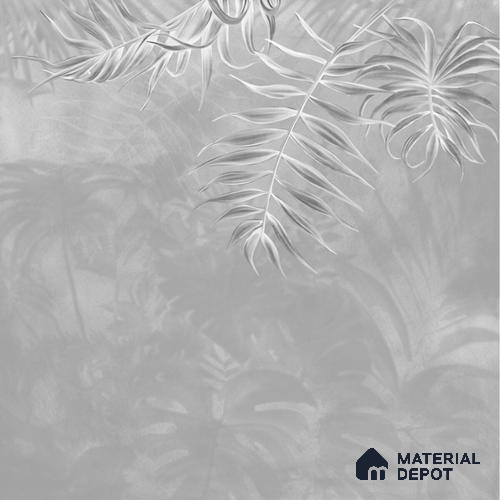 Misty Tropics Grey Tropical Leaf Customised Handmade (Customised Wallpaper)