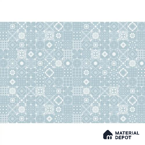 Moroccan Beauty Light Blue & White Soft Feel (Customised Wallpaper)