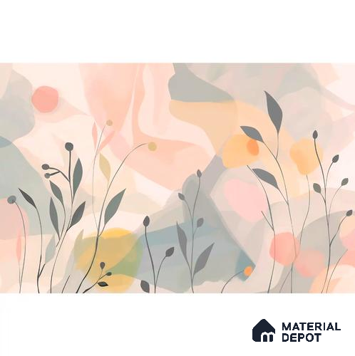 Pastel Paradise Abstract Pattern for Room Pink Canvas (Customised Wallpaper)