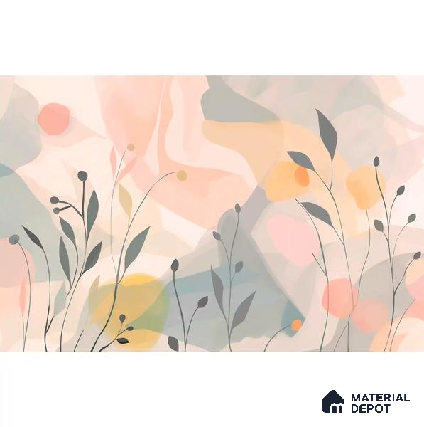Pastel Paradise Abstract Pattern for Room Pink Handmade (Customised Wallpaper)