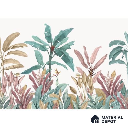 A close-up of aYellow Chinoiserie Wallpaper with Flowers and Birds, Customised Sparkla N Shine Series Chinoserie Design (Customised Size Wallpaper) with a finish available at Material Depot in Bangalore