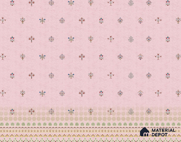 Pink Indian Motif Wallpaper for Bedrooms Indrani Series Handmade Patterned Design (Customised Size Wallpaper )