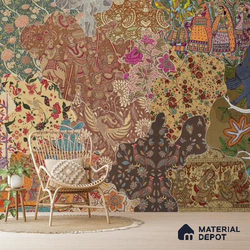 Rang Rali, Indian Handmade Wallpaper | Customised Size Wallpaper