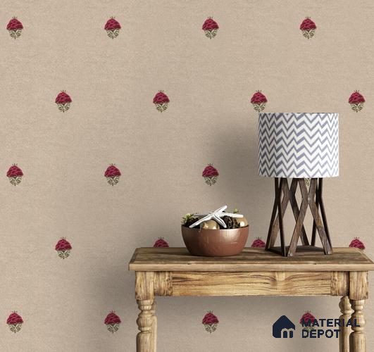 Rani, Indian Floral Pattern Wallpaper 6 Meter x 19.68 Inches Canvas Wallpaper