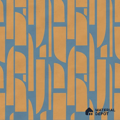 Rhythms Abstract Theme Modern Room , Blue & Yellow Handmade (Customised Wallpaper)