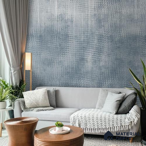 Textured Elements Harmony Wallpaper, Feather Blue Sukoon Series Soft Feel Abstract Design (Customised Size Wallpaper)