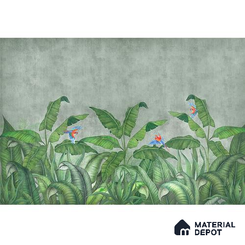 701822 - Tropical Green Forest, Digitally Painted Wallpaper Indrani Series Canvas Tropical Design (Customised Size Wallpaper )