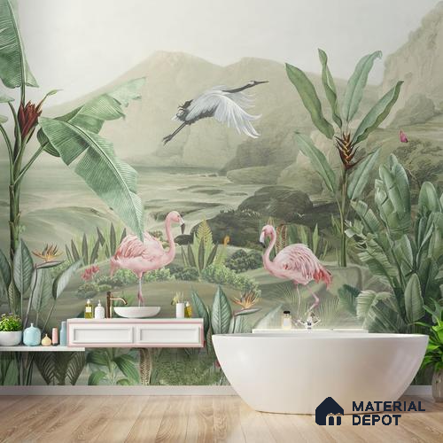 Tropical Jungle Themed Handmade (Customised Wallpaper)