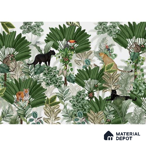 Tropical Tales: Deep Forest Wallpaper Sukoon Series Handmade Tropical Design (Customised Size Wallpaper)