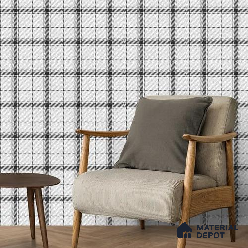 Tweed Design Roll in Black and white Color 10 Meter x 19.68 inches Soft Feel Wallpaper - 54 Sq. Ft. | Minimum 15% wastage during installation