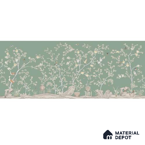 Verde Elegance, Sandstone Chinoiserie (Customised Wallpaper)