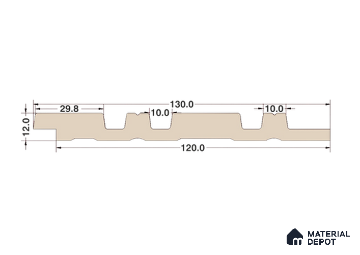 Multi Colour Stone Louver 7204 9 ft x 5 inch Charcoal Panel - 12 mm | Suitable for Feature Wall, TV Unit & Living Room | Width is Subjected to 5% Variation