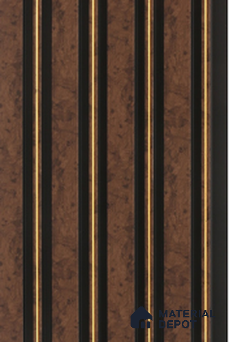 Brown Wooden Louver 7206 9 ft x 5 inch Charcoal Panel - 12 mm | Suitable for Feature Wall, TV Unit & Living Room | Width is Subjected to 5% Variation