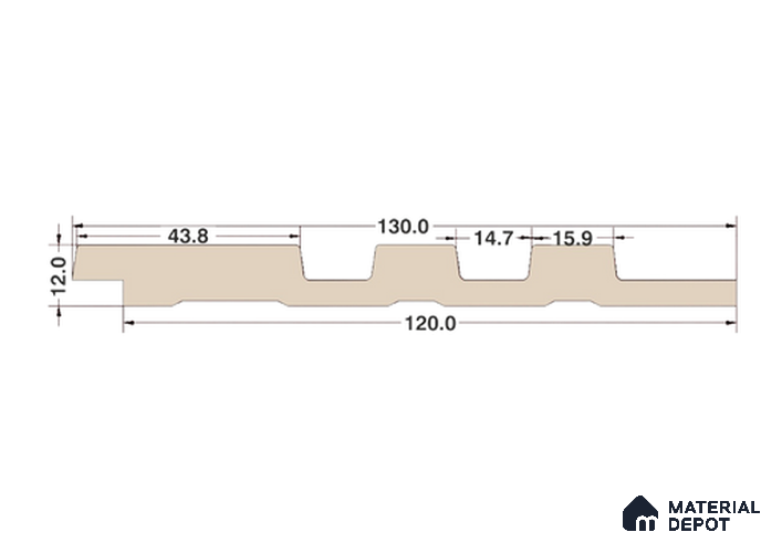 Brown Plain Colour Louver 7303 9 ft x 5 inch Charcoal Panel - 12 mm | Suitable for Feature Wall, TV Unit & Living Room | Width is Subjected to 5% Variation