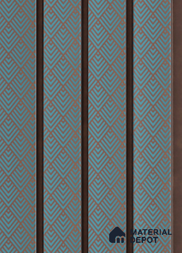 Blue Patterned Louver PN 05204 9 ft x 5 inch Charcoal Panel - 12 mm | Suitable for Feature Wall, TV Unit & Living Room | Width is Subjected to 5% Variation