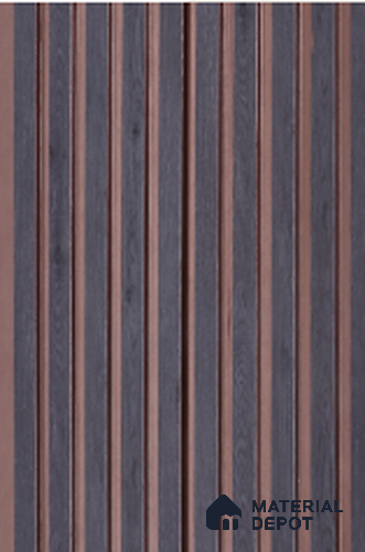 Multi Colour Wooden Louver 8201 9 ft x 6.1 inch Charcoal Panel - 12 mm | Suitable for Feature Wall, TV Unit & Living Room | Width is Subjected to 5% Variation
