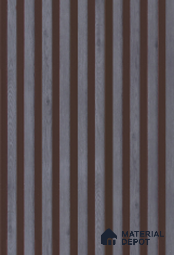 Multi Colour Wooden Louver 8202 9 ft x 6.1 inch Charcoal Panel - 12 mm | Suitable for Feature Wall, TV Unit & Living Room | Width is Subjected to 5% Variation