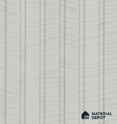 White Wooden Louver PN 05726 8 ft x 4.7 inch Solid Wood Panel - 12 mm | Suitable for Feature Wall, TV Unit & Living Room | Width is Subjected to 5% Variation