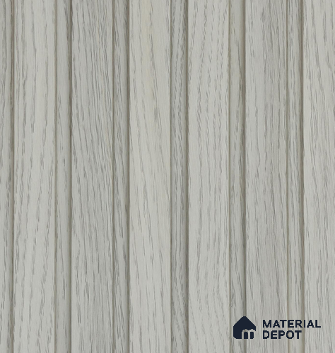 White Wooden Louver PN 05728 8 ft x 4.7 inch Solid Wood Panel - 12 mm | Suitable for Feature Wall, TV Unit & Living Room | Width is Subjected to 5% Variation