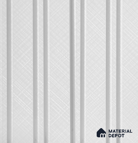 White Patterned Louver PN 05736 8 ft x 4.7 inch Solid Wood Panel - 12 mm | Suitable for Feature Wall, TV Unit & Living Room | Width is Subjected to 5% Variation