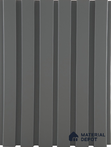 Grey Plain Colour Louver PN 05198 9 ft x 4.7 inch MDF Panel - 18 mm | Suitable for Feature Wall, TV Unit & Living Room | Width is Subjected to 5% Variation