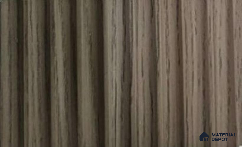 Brown Wooden Louver PN 05208 8 ft x 4.7 inch Charcoal Panel - 12 mm | Suitable for Feature Wall, TV Unit & Living Room | Width is Subjected to 5% Variation