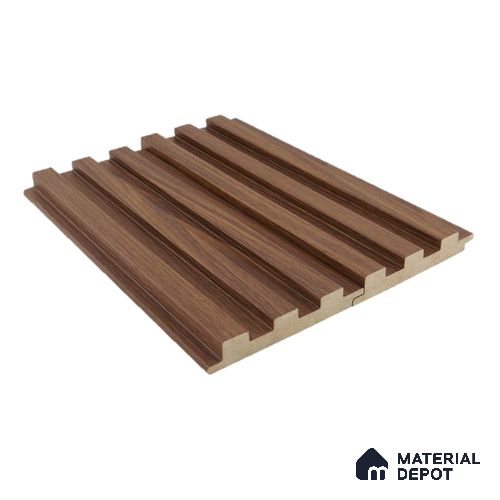 Brown Wooden Louver PN 00025 B 9 ft x 4.7 inch MDF Panel - 18 mm | Suitable for Feature Wall, TV Unit & Living Room | Width is Subjected to 5% Variation
