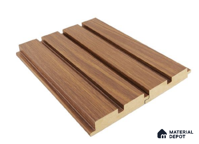 PN 00024 E Organic Brown Linear Large Pattern 9 Ft x 4.7 inch MDF HMR Grade Louver / Panel - 18 mm| Image 1
