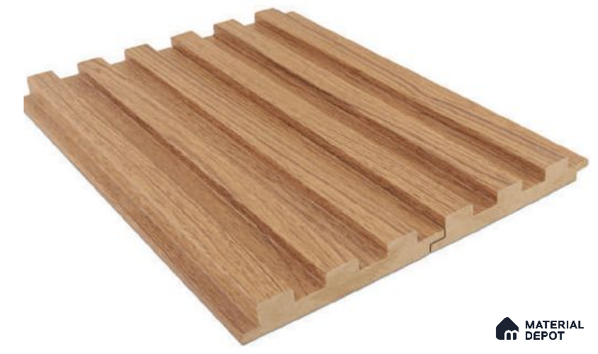 Brown Wooden Louver PN 00026 B 9 ft x 4.7 inch MDF Panel - 18 mm | Suitable for Feature Wall, TV Unit & Living Room | Width is Subjected to 5% Variation